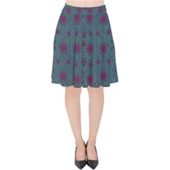 Lovely Ornate Hearts Of Love Velvet High Waist Skirt by pepitasart