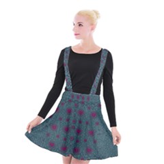 Lovely Ornate Hearts Of Love Suspender Skater Skirt by pepitasart