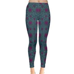 Lovely Ornate Hearts Of Love Inside Out Leggings by pepitasart