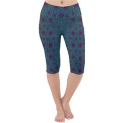 Lovely Ornate Hearts Of Love Lightweight Velour Cropped Yoga Leggings by pepitasart