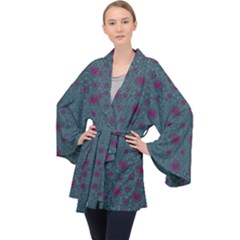 Lovely Ornate Hearts Of Love Velvet Kimono Robe by pepitasart