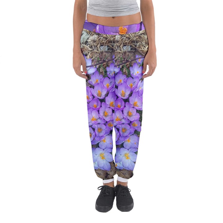 Signs of spring purple crocua Women s Jogger Sweatpants