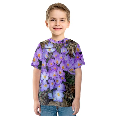 Signs Of Spring Purple Crocua Kids  Sport Mesh Tee by Riverwoman