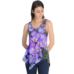 Signs Of Spring Purple Crocua Sleeveless Tunic by Riverwoman