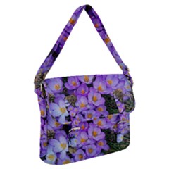 Signs Of Spring Purple Crocua Buckle Messenger Bag by Riverwoman