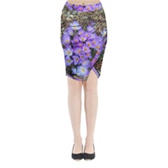 Signs Of Spring Purple Crocua Midi Wrap Pencil Skirt by Riverwoman