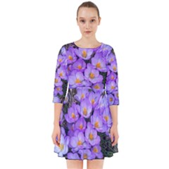 Signs Of Spring Purple Crocua Smock Dress by Riverwoman