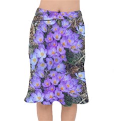 Signs Of Spring Purple Crocua Mermaid Skirt by Riverwoman