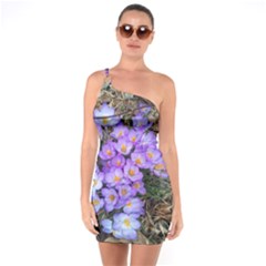 Signs Of Spring Purple Crocua One Soulder Bodycon Dress by Riverwoman