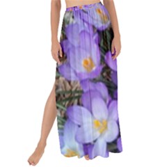 Signs Of Spring Purple Crocua Maxi Chiffon Tie-up Sarong by Riverwoman