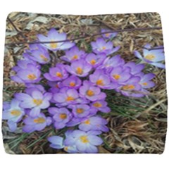 Signs Of Spring Purple Crocua Seat Cushion by Riverwoman