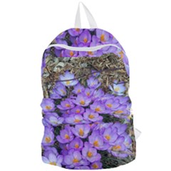 Signs Of Spring Purple Crocua Foldable Lightweight Backpack by Riverwoman