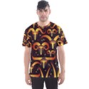 Stylised Horns Black Pattern Men s Sports Mesh Tee View1