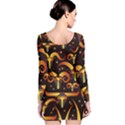 Stylised Horns Black Pattern Long Sleeve Bodycon Dress View2