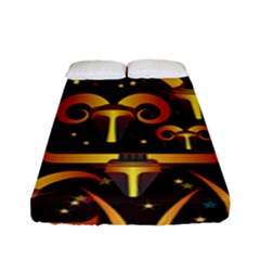 Stylised Horns Black Pattern Fitted Sheet (full/ Double Size)