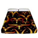 Stylised Horns Black Pattern Fitted Sheet (California King Size) View1