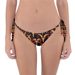 Stylised Horns Black Pattern Reversible Bikini Bottom by HermanTelo