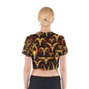 Stylised Horns Black Pattern Cotton Crop Top View2