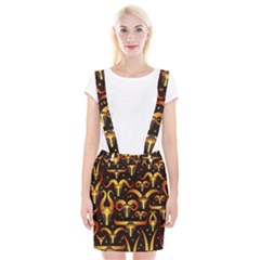 Stylised Horns Black Pattern Braces Suspender Skirt