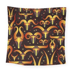 Stylised Horns Black Pattern Square Tapestry (large)