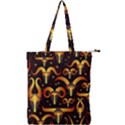 Stylised Horns Black Pattern Double Zip Up Tote Bag View1