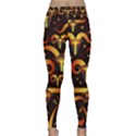 Stylised Horns Black Pattern Classic Yoga Leggings View1