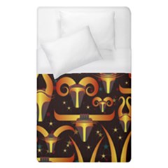 Stylised Horns Black Pattern Duvet Cover (single Size) by HermanTelo