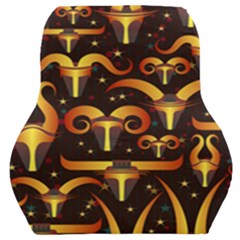 Stylised Horns Black Pattern Car Seat Back Cushion 