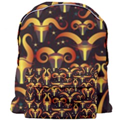 Stylised Horns Black Pattern Giant Full Print Backpack by HermanTelo