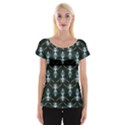 Seamless Pattern Background Black Cap Sleeve Top View1