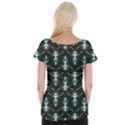 Seamless Pattern Background Black Cap Sleeve Top View2