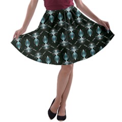 Seamless Pattern Background Black A-line Skater Skirt