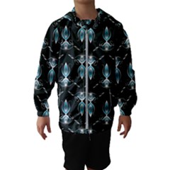 Seamless Pattern Background Black Kids  Hooded Windbreaker