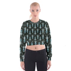 Seamless Pattern Background Black Cropped Sweatshirt