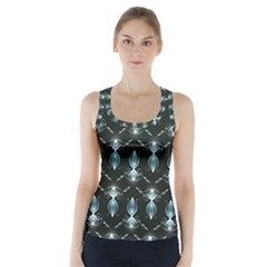 Seamless Pattern Background Black Racer Back Sports Top