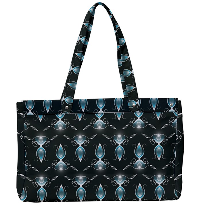 Seamless Pattern Background Black Canvas Work Bag