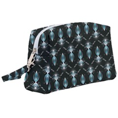 Seamless Pattern Background Black Wristlet Pouch Bag (large)