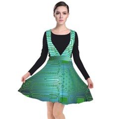 Board Conductors Circuits Plunge Pinafore Dress