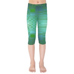 Board Conductors Circuits Kids  Capri Leggings  by HermanTelo