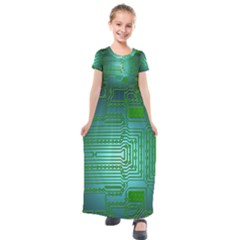 Board Conductors Circuits Kids  Short Sleeve Maxi Dress by HermanTelo