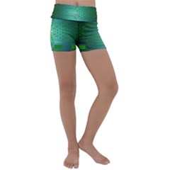 Board Conductors Circuits Kids  Lightweight Velour Yoga Shorts by HermanTelo