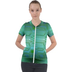 Board Conductors Circuits Short Sleeve Zip Up Jacket