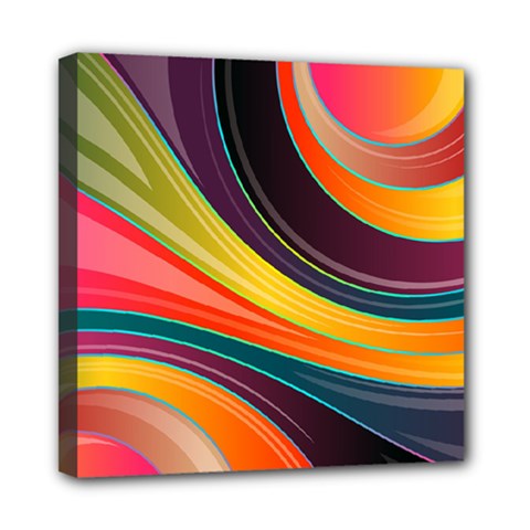 Abstract Colorful Background Wavy Mini Canvas 8  X 8  (stretched)