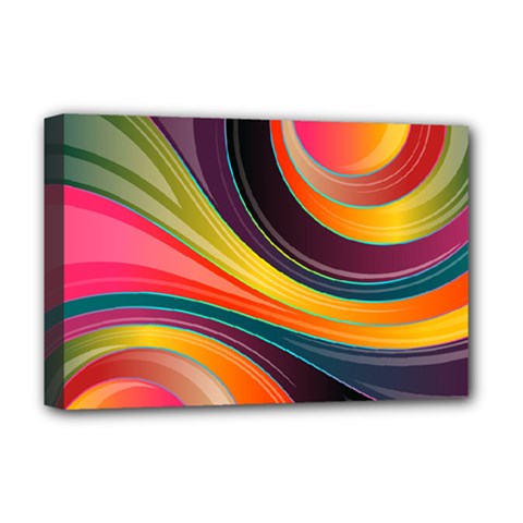 Abstract Colorful Background Wavy Deluxe Canvas 18  X 12  (stretched)