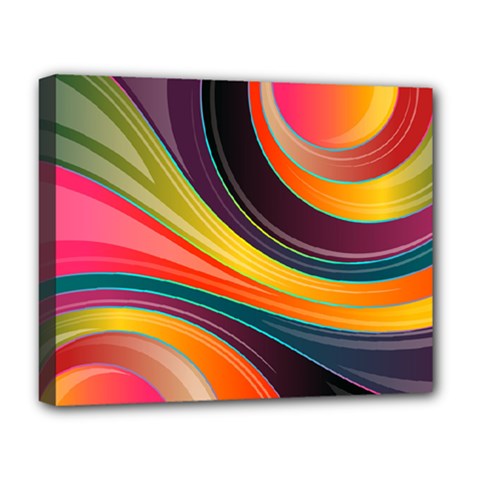 Abstract Colorful Background Wavy Deluxe Canvas 20  X 16  (stretched)