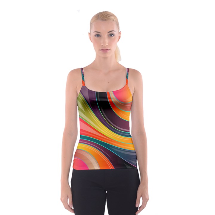 Abstract Colorful Background Wavy Spaghetti Strap Top