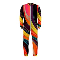 Abstract Colorful Background Wavy Onepiece Jumpsuit (kids)