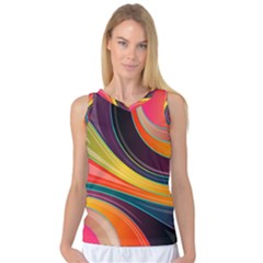 Abstract Colorful Background Wavy Women s Basketball Tank Top by HermanTelo