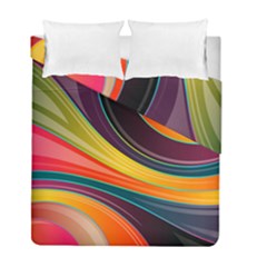 Abstract Colorful Background Wavy Duvet Cover Double Side (full/ Double Size) by HermanTelo