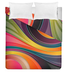 Abstract Colorful Background Wavy Duvet Cover Double Side (queen Size)